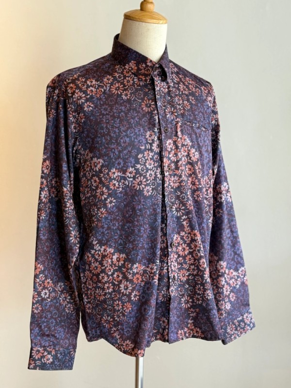 Men's Batik Shirt Long Sleeve Premium Cotton Silk 36