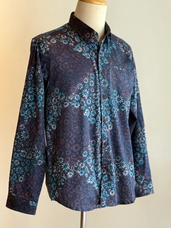 Men's Batik Shirt Long Sleeve Premium Cotton Silk 33